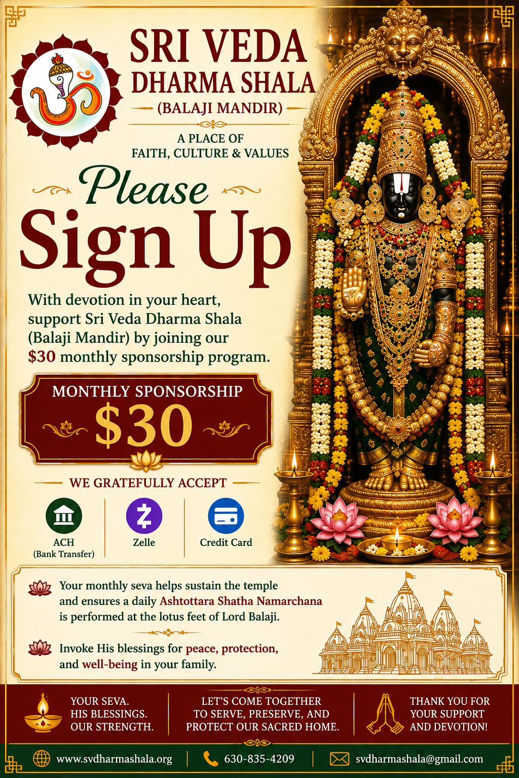 NityaArchana Sponsorship Monthly
